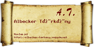 Albecker Tárkány névjegykártya